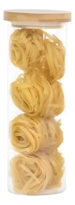 Frasco Hermetico Contenedor Vidrio Tapa Bambu Chico - Imagen 2