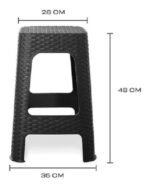 Banqueta Banquito Apilable Símil Ratan Plástico X4 Babymovil - Imagen 4