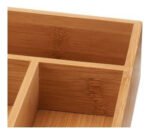 Cubiertero Organizador Bambú Cosméticos Cajón 5 Divisiones - Imagen 2