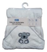 Toallón Con Capucha City Blanco Bebés 80x80cm Babymovil - Imagen 3