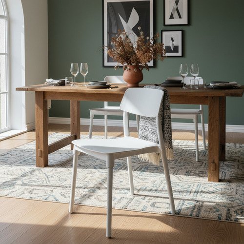 Silla Nordica Plastica Apilable Reforzada Patas Metal