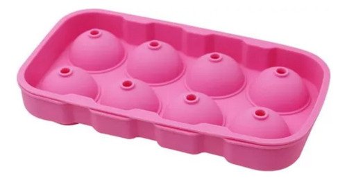 Cubetera De Silicona Para 8 Esferas De Hielo Grandes Tragos Color Rosa