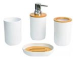 Set Baño X4 Piezas Plástico Bambu Cuadrado Baby Movil