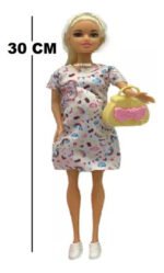 Juguete Muñeca 30cm Tiny Mamá Embarazada Bebe Cochecito Hija - Imagen 3