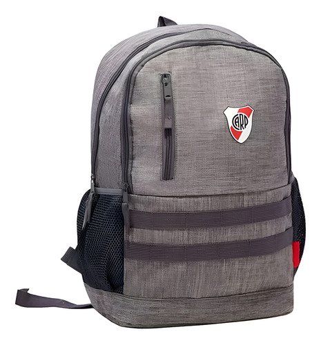 Mochila River Plate Urbana Con 3 Bolsillos 23l Color Gris Lisa