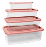 Set 4 Contenedores Hermeticos Con Tapa Frezzer Microondas