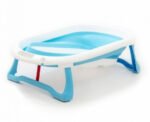 Bañera Plegable Zaki Bebe Compacta 73x42cm Antideslizante Blanco Celeste Liso - Imagen 3