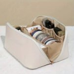 Organizador Neceser Porta Cosméticos Bolso Cuero Ecologico N Color Blanco Diseño De La Tela Lisa - Imagen 2