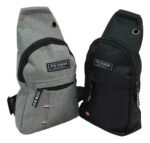 Morral Bandolera Bolso Mochila Cruzado 2 Cierres Color Gris Diseño De La Tela Liso - Imagen 3