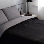 Funda Nordica De Edredon Reversible Con Funda Twin Size Color Negro - Gris - Imagen 2