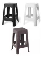 Banqueta Banquito Apilable Símil Ratan Plástico Babymovil - Imagen 6