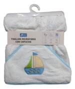 Toallón Con Capucha City Blanco Bebés 80x80cm Babymovil - Imagen 5