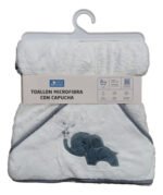 Toallón Con Capucha City Blanco Bebés 80x80cm Babymovil - Imagen 7