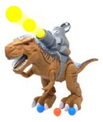 Robot Dinosaurio Dym Dp11 Marrón Camina Con Luz Y Sonido Tira Pelotas - Imagen 3