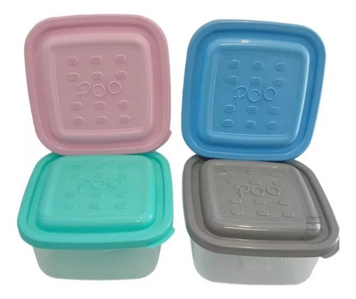 Kit De 6 Tapers Herméticos De Plástico Poo 1 Litro  Colores Surtidos