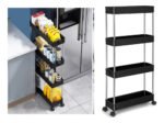 Carrito Organizador De Cocina Angosto Con 4 Estantes Ruedas
