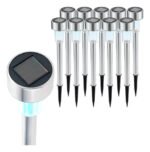 Estaca Solar Led Pack X 10 Jardin Recargable Luz Blanco Frio - Imagen 2