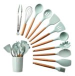 Juego Utensillos De Cocina 11 P C/ Soporte Madera Y Silicona - Imagen 9