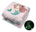 Manta Frazada Luminosa Soft Brilla En Oscuridad 1 1/2 Plaza Color Sirenita Diseño De La Tela Estampado