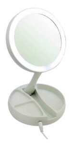 Espejo Redondo De Maquillaje Con 22 Luces Led Carga Con Usb Color Del Marco Unico - Imagen 2