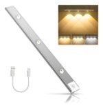 Tira 4 Luces Led Sensor Cocina Bajo Mesada Alacena 60cm Usb