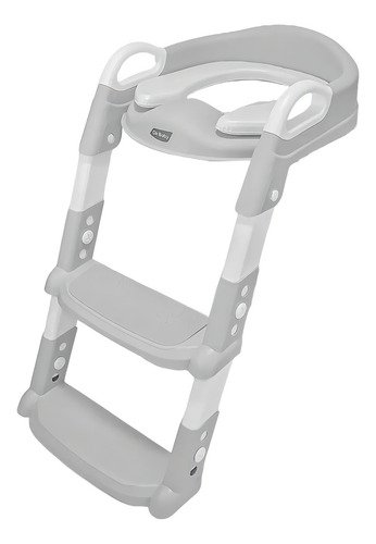 Asiento Reductor Inodoro Bebé Ok Baby Gris Con Escalera Antideslizante