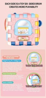 Cubo Didactico Bebe Encastre Reloj Piano Musica Babymovil - Imagen 6