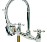 Canilla Mesada Griferia Cuello Flexible Lluvia Doble Comando Acabado Brillante Color Cromado - Imagen 3