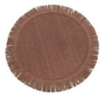 Pack X 6 Individuales De Mesa Redondos Rusticos 38cm Deco Color Rosa Lisa