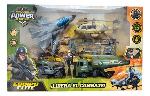 Playset Militar Con Figuras Y Accesorios Sebigus 54962 Color Verde