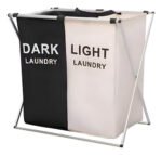 Cesto Canasto Doble Laundry Ropa Sucia Bicolor Color Negro