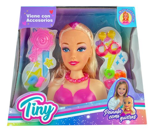 Juguete Nena Muñeca Tiny Para Peinar Con Accesorios