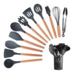 Juego Utensillos De Cocina 11 P C/ Soporte Madera Y Silicona - Imagen 7