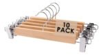 Pack X10 Perchas Madera Metal  Broches Pantalon 35cm