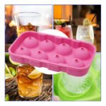 Cubetera De Silicona Para 8 Esferas De Hielo Grandes Tragos Color Rosa - Imagen 2