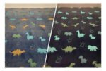 Manta Frazada Luminosa Soft Brilla En Oscuridad 1 1/2 Plaza Color Dino Diseño De La Tela Estampado