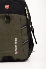 Mochila Antirrobo Con Candado Porta Notebook Reforzada Color Verde Diseño De La Tela Liso - Imagen 3