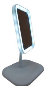Espejo Maquillaje Con Pie Luz Led Tactil Plegable Usb Marco Blanco - Imagen 6