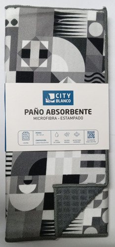 Secaplatos Citiblanco Gris Claro 35x50cm Algodón Poliéster Absorbente
