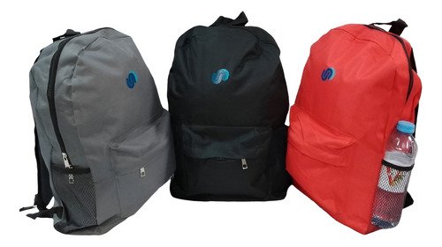 Mochila Escolar Urbana Reforzada Zaki Rojo 40x28x10 Poliester Bolsillos Liso