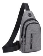 Morral Riñonera Bandolera Cruzada Viajes Deportivo Unisex Color Gris