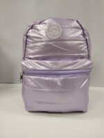 Mochila Puffer Chica Urbana Nena Mujer Tornasolada Color Lila Diseño De La Tela Metalizado - Imagen 2