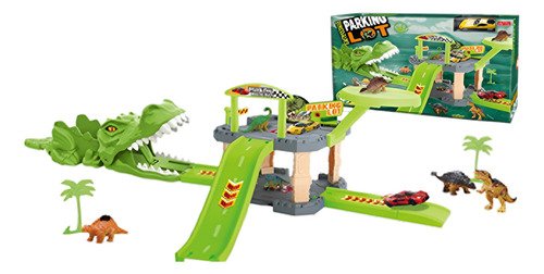 Juguete Niños Pista Estacionamiento Autos Dinosaurios