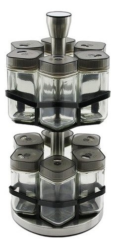 12 Especieros Organizador De Vidrio Cuadrados Cn Tapa Metal