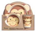 Set Plato Vaso Cubiertos Bebe Fibra Bamboo Eco Babymovil