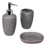 Set De Baño Porcelana 3 Piezas Dispenser Jabonera Vaso