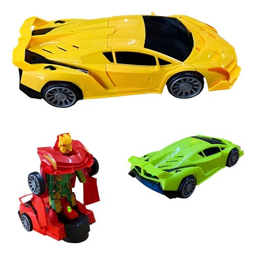 Juguete Auto Robot Transformers Sonidos Luz Babymovil Color Amarillo Personaje Transformer