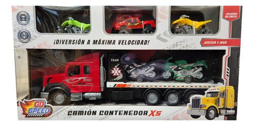 Juguete Camión Friccion Contenedor Porta Autitos Rampa