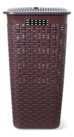 Canasto Cesto Ropa Sucia Baño Plastico Simil Rattan Grande - Imagen 3