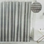 Cortina De Baño City Blanco Con Teflon Y Ganchos Liso Color Gris Oscuro Teflon Con Ganchos - Imagen 4